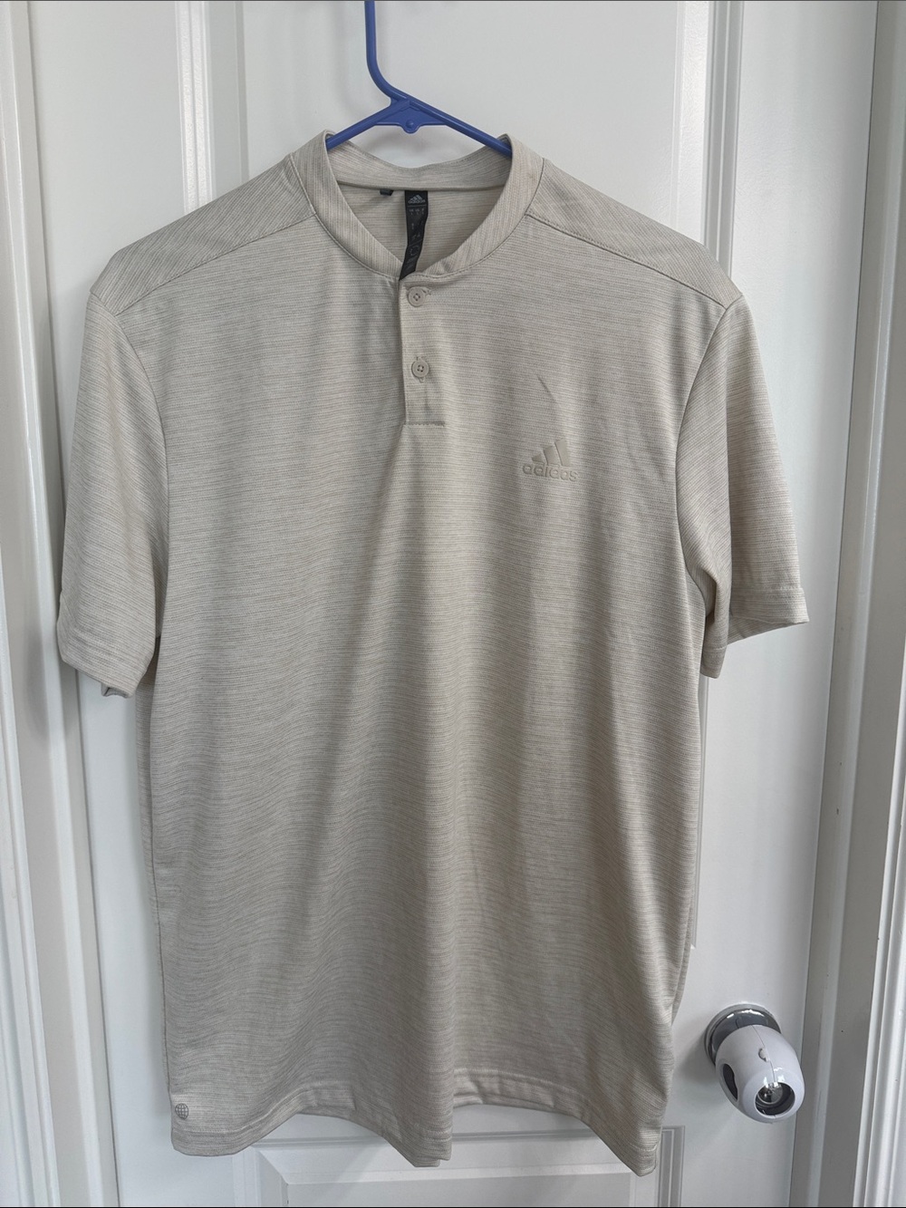 adidas Men’s Beige Heather Henley Polo